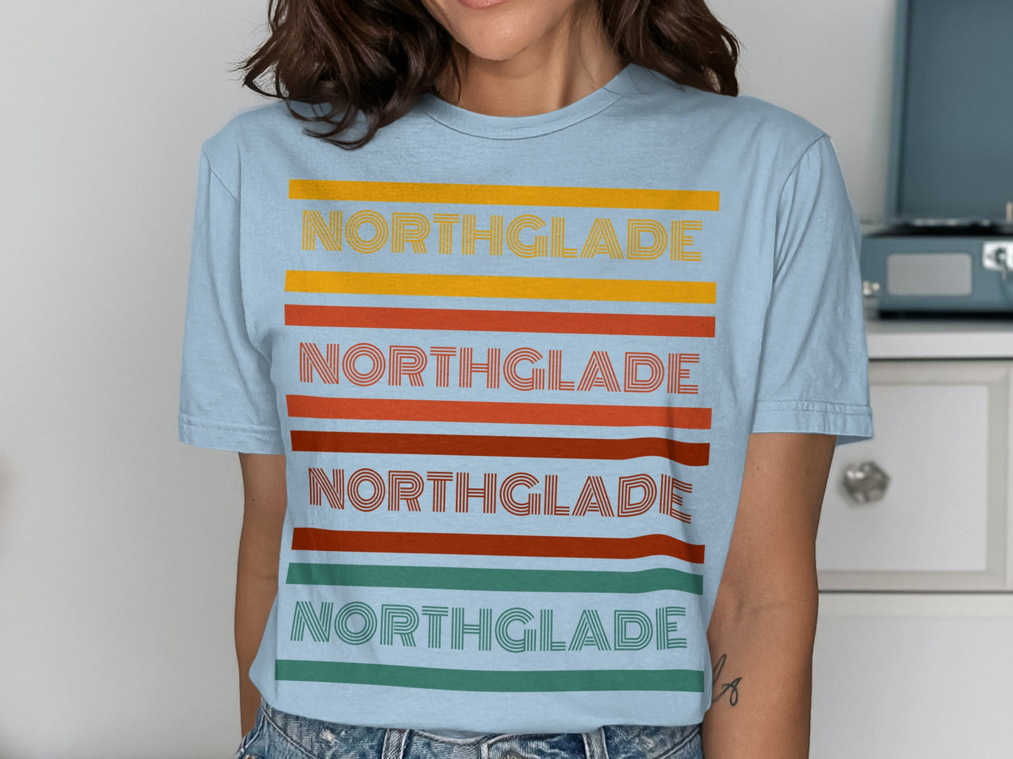 Colorful Retro Striped Northglade T-Shirt product type