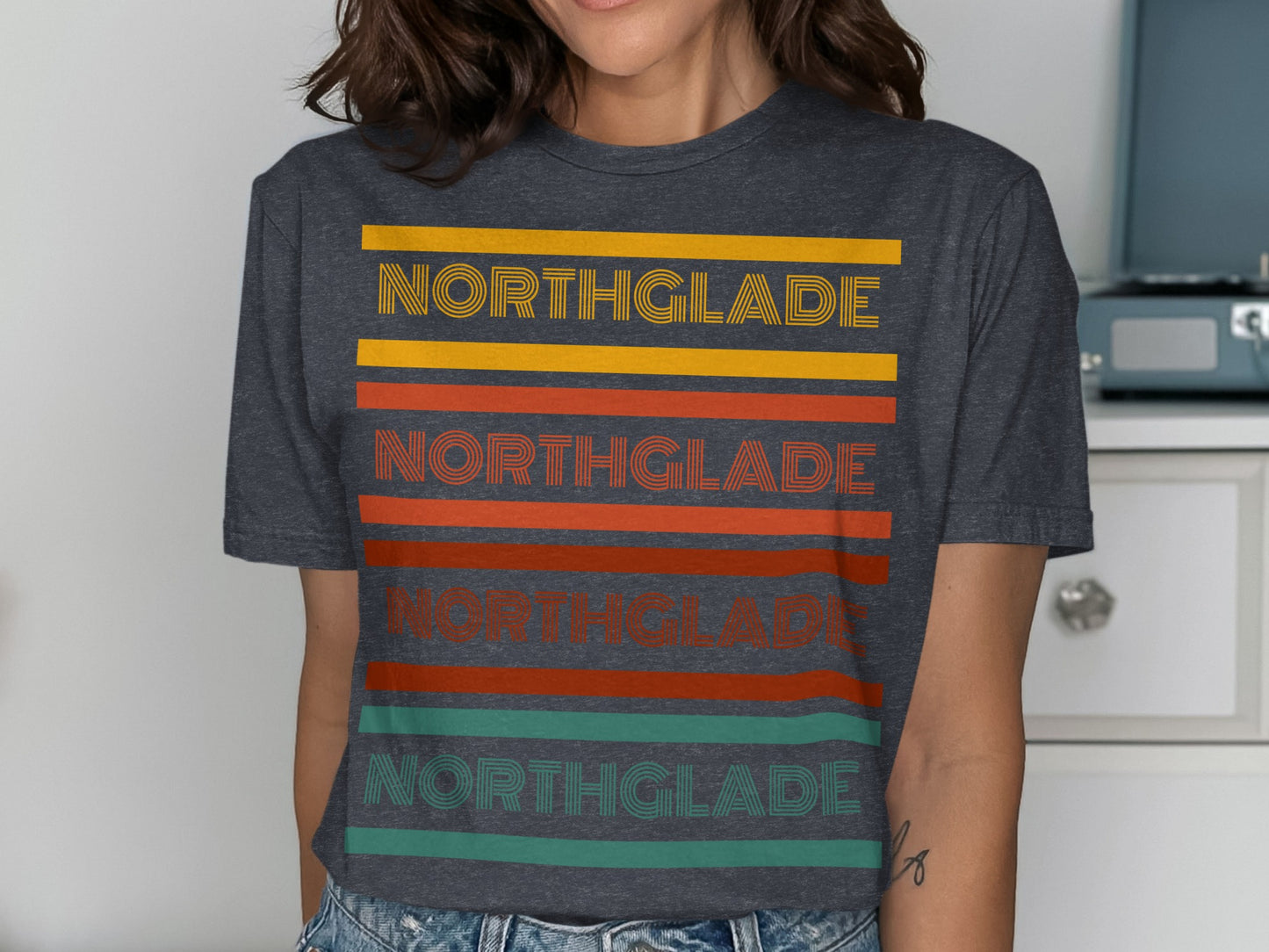 Northglade Graphic Tee with Bold Striped Text product type