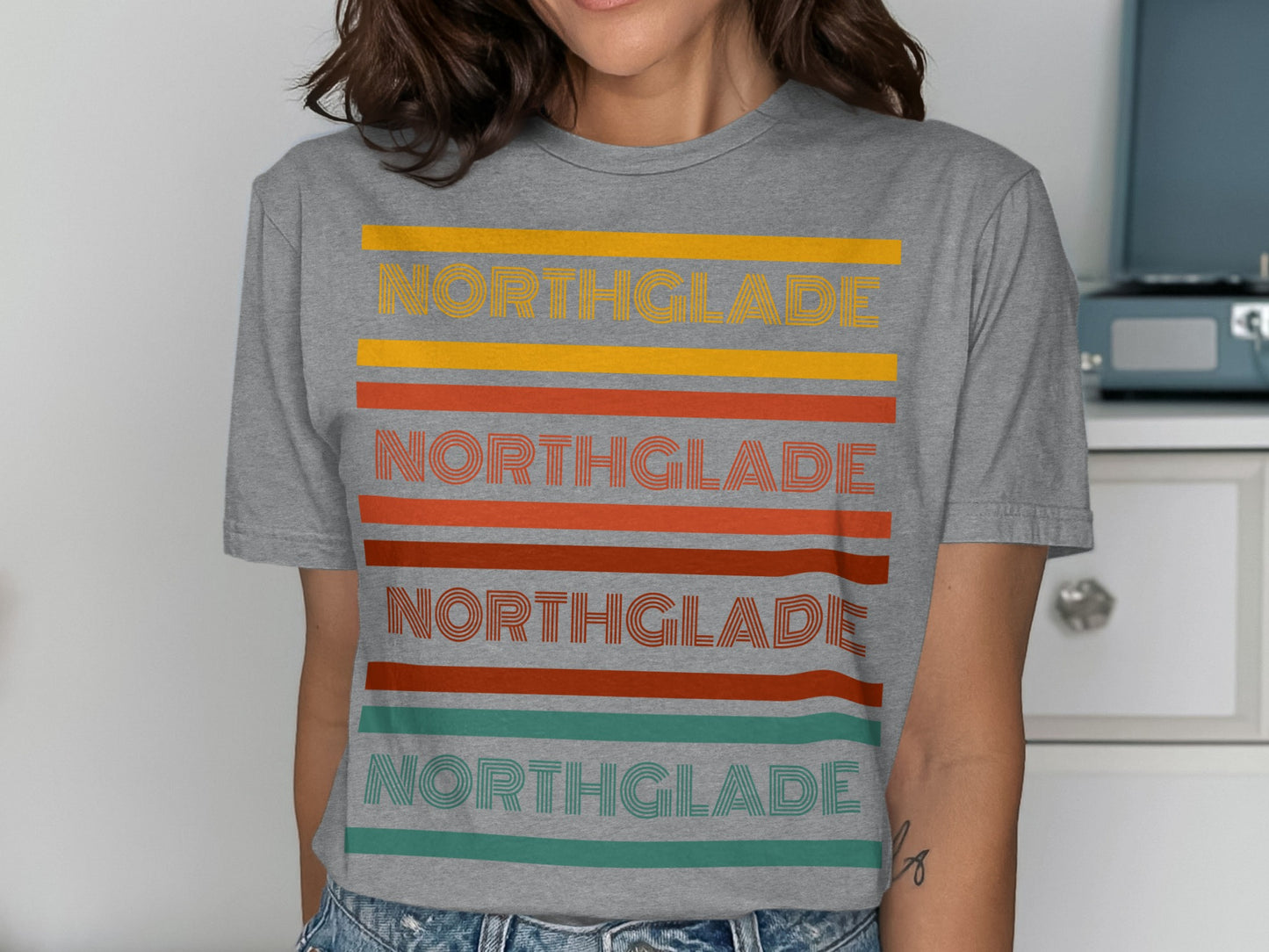 Northglade Colorful Striped Graphic Design T-Shirt product