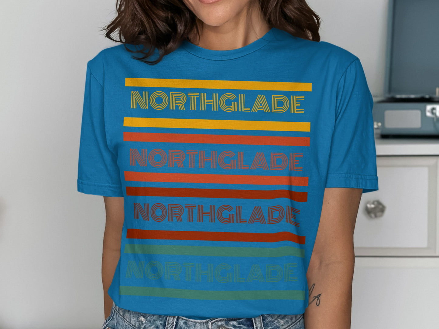 Northglade Graphic Tee With Rainbow Stripes product