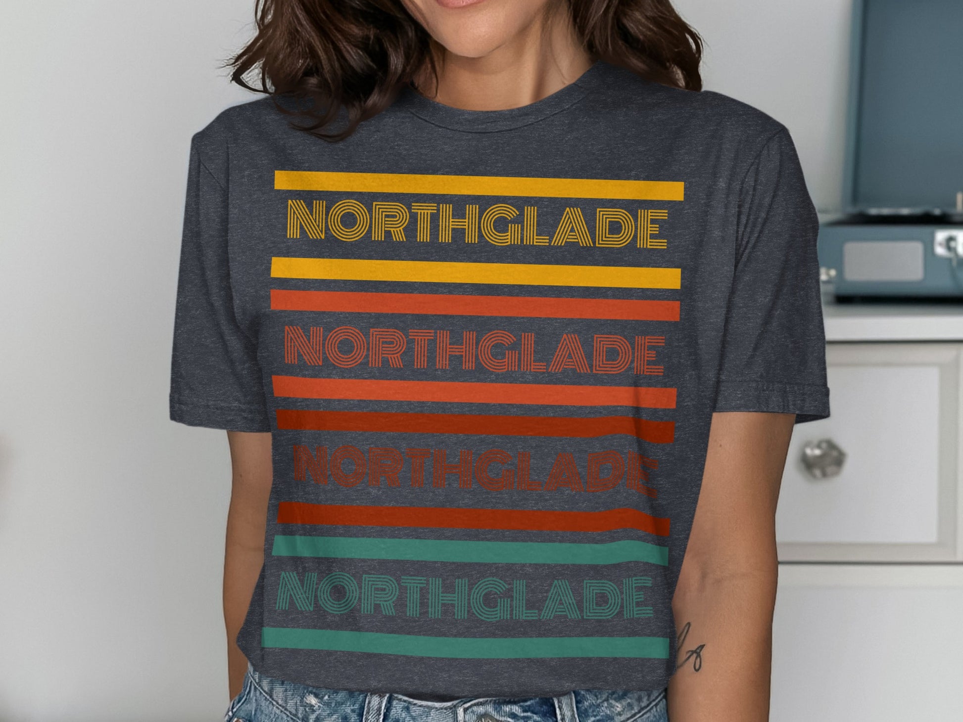 Northglade Graphic Tee with Bold Striped Text product type